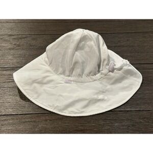 Ruffle Butts Rugged Butts Brim Tie UPF 50+ Sun Swim Hat White  Size 2T-4T GUC